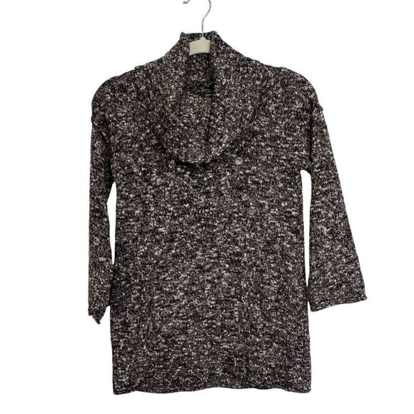 VTG J. Crew Wool Blend Chocolate Brown Marled Turtleneck Knit Sweater, XXS - Picture 1 of 9